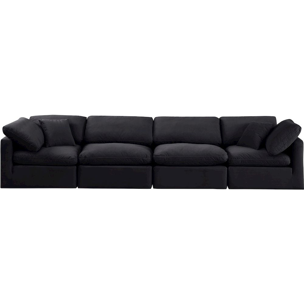 Indulge Black Velvet Modular Sofa