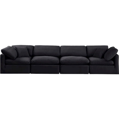 Indulge Black Velvet Modular Sofa