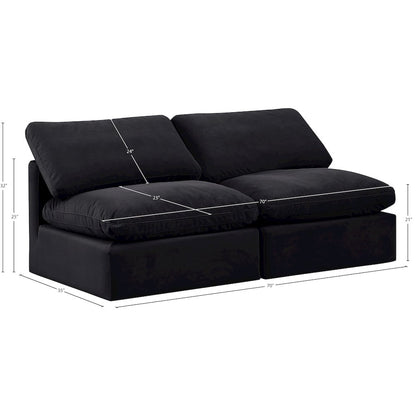 Indulge Black Velvet Modular Sofa