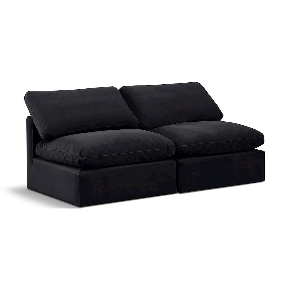 Indulge Black Velvet Modular Sofa
