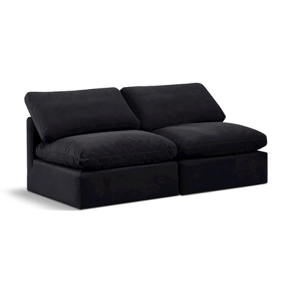 Indulge Black Velvet Modular Sofa