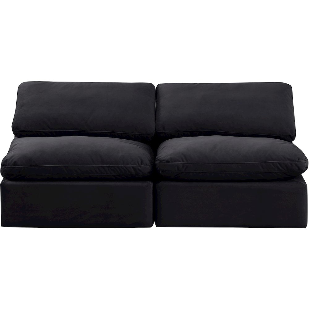 Indulge Black Velvet Modular Sofa