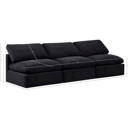 Indulge Black Velvet Modular Sofa