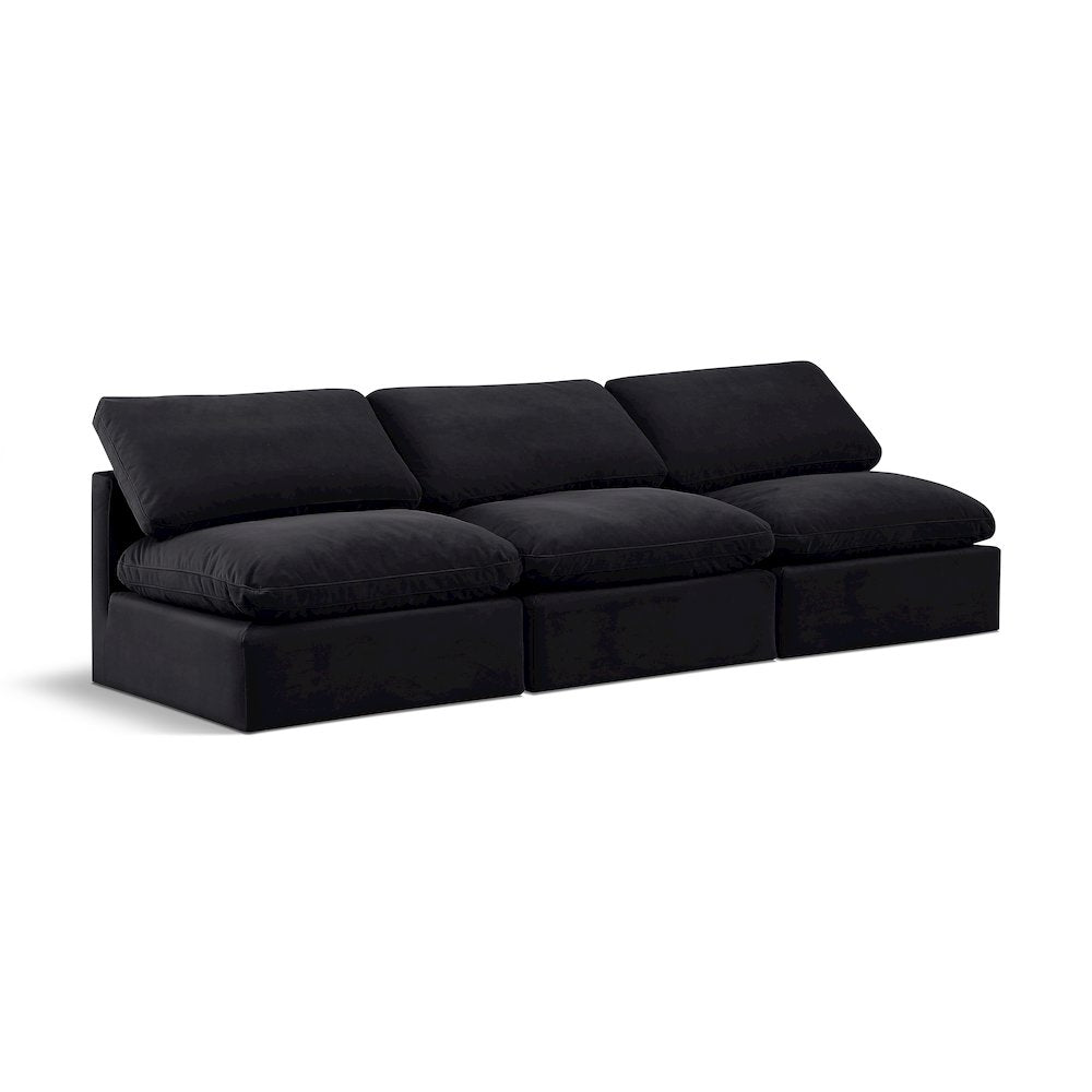 Indulge Black Velvet Modular Sofa