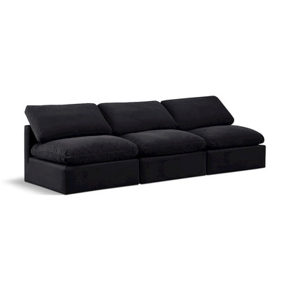 Indulge Black Velvet Modular Sofa