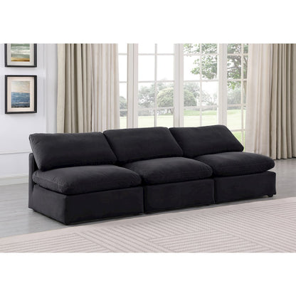 Indulge Black Velvet Modular Sofa