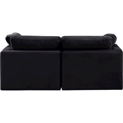 Indulge Black Velvet Modular Sofa