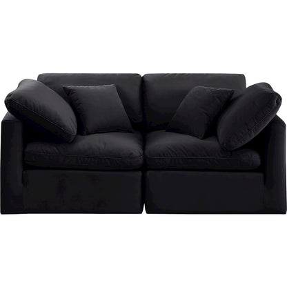 Indulge Black Velvet Modular Sofa