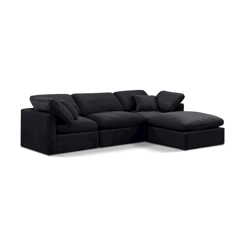 Indulge Black Velvet Modular Sectional
