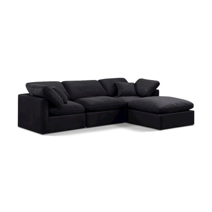 Indulge Black Velvet Modular Sectional