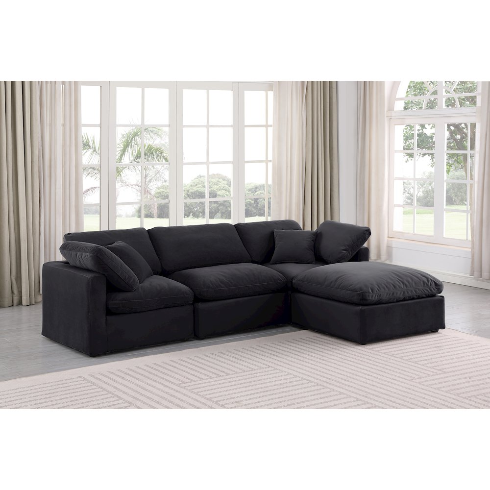 Indulge Black Velvet Modular Sectional