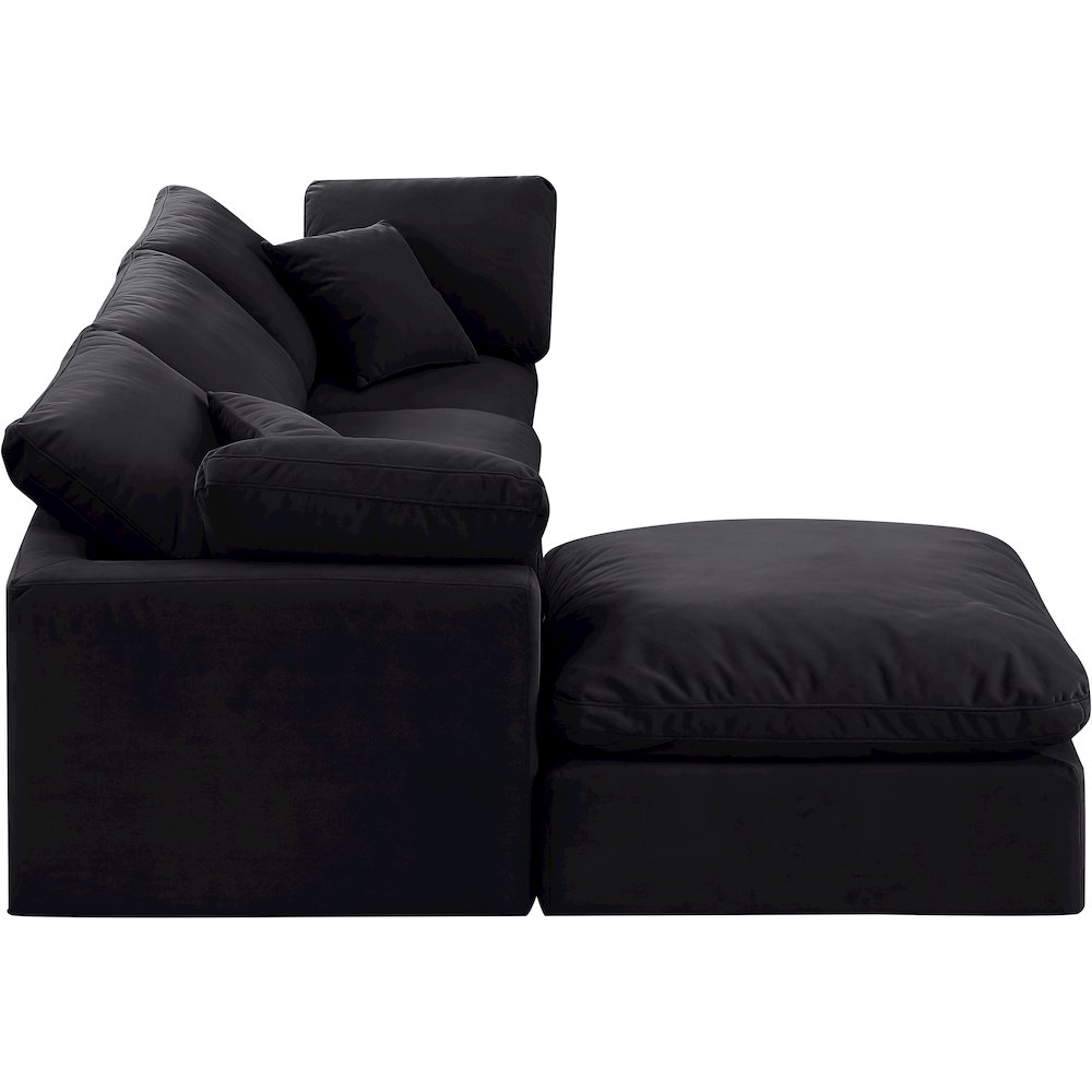 Indulge Black Velvet Modular Sectional