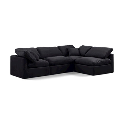 Indulge Black Velvet Modular Sectional