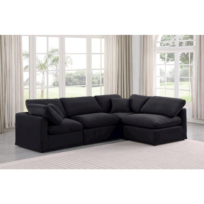 Indulge Black Velvet Modular Sectional