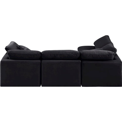 Indulge Black Velvet Modular Sectional