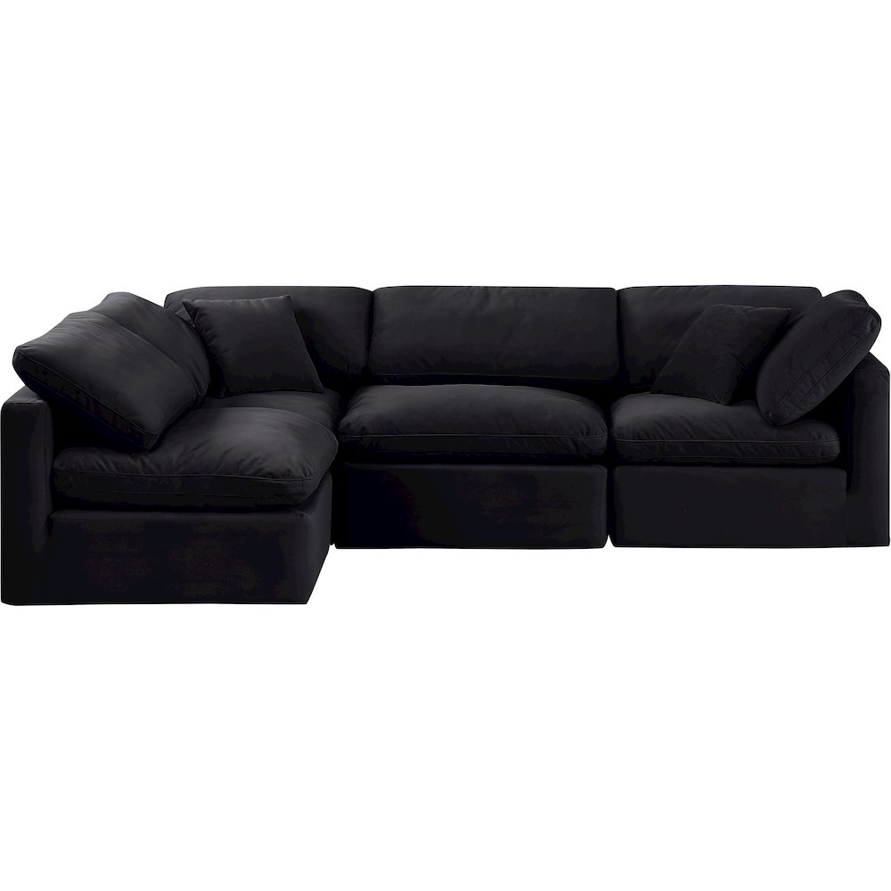 Indulge Black Velvet Modular Sectional