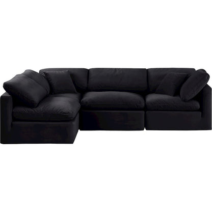 Indulge Black Velvet Modular Sectional
