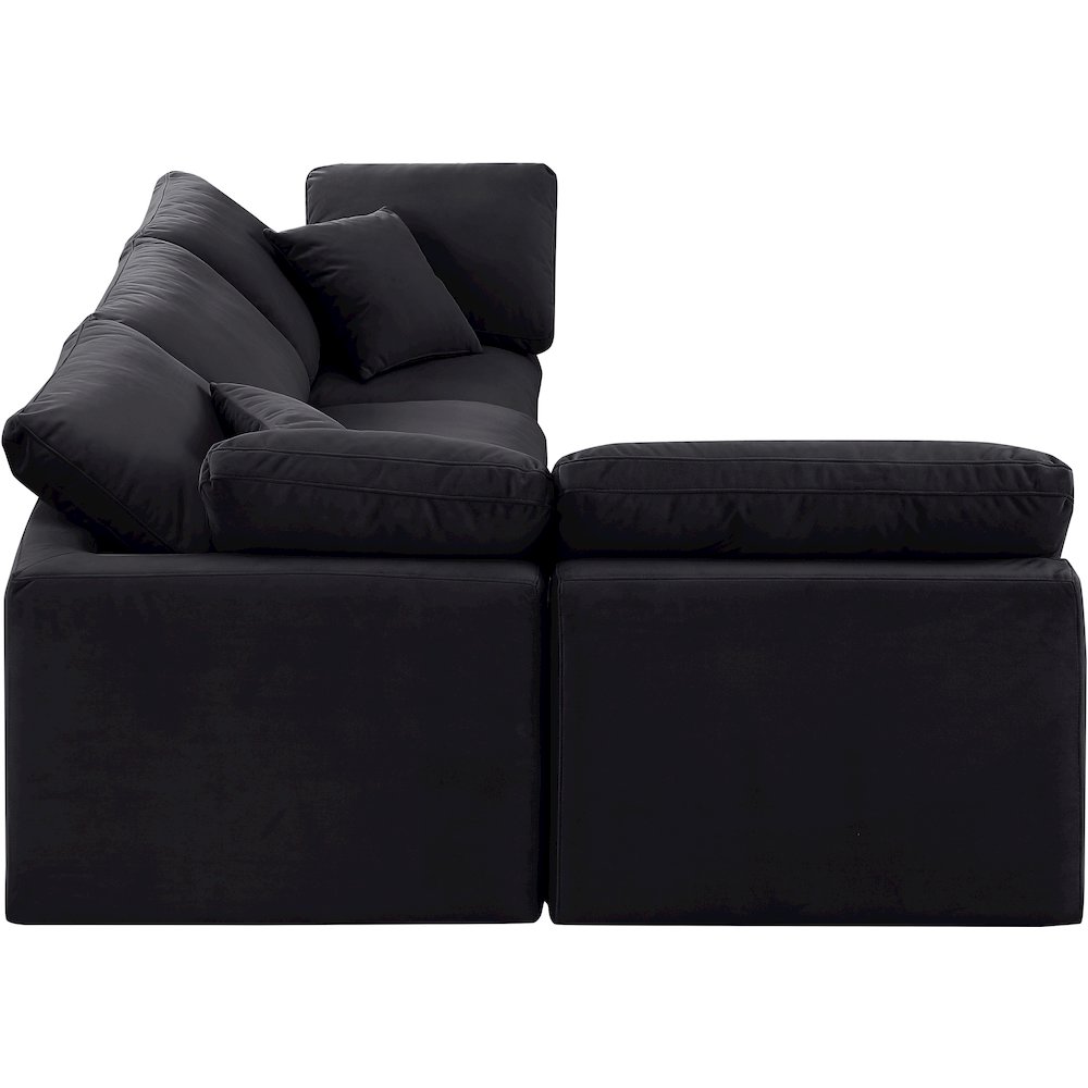 Indulge Black Velvet Modular Sectional
