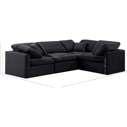 Indulge Black Velvet Modular Sectional