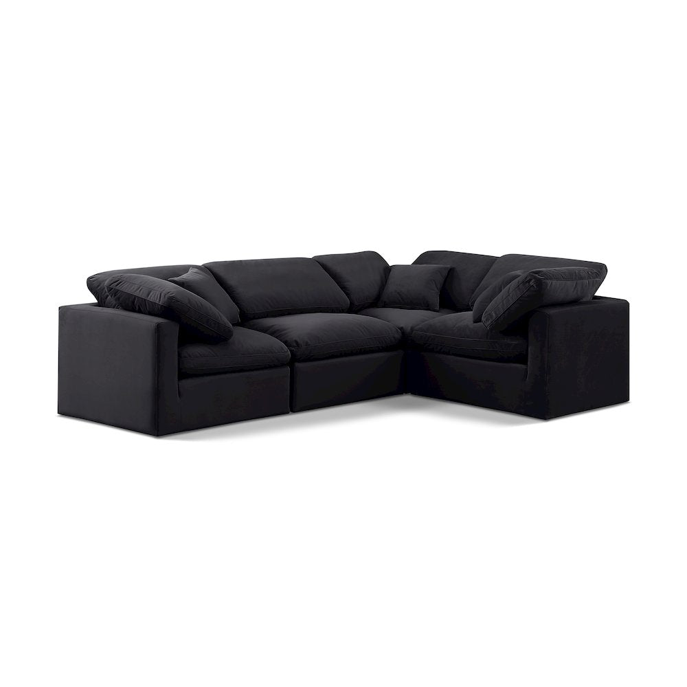 Indulge Black Velvet Modular Sectional