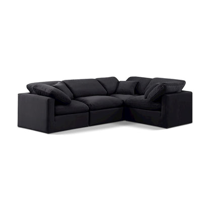 Indulge Black Velvet Modular Sectional