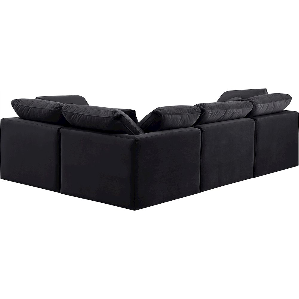 Indulge Black Velvet Modular Sectional