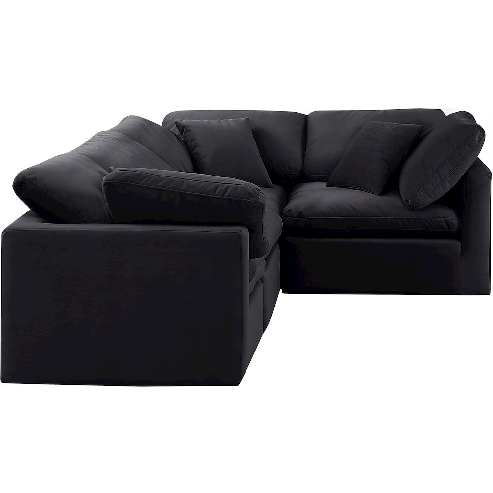 Indulge Black Velvet Modular Sectional
