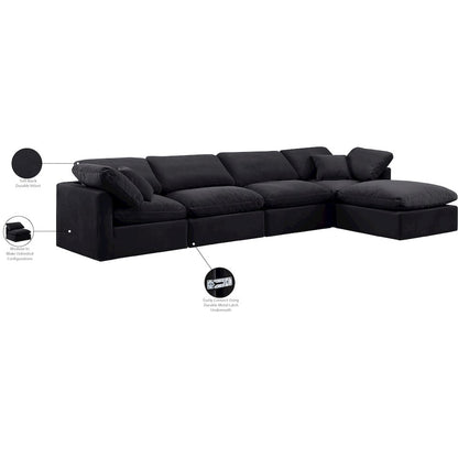 Indulge Black Velvet Modular Sectional