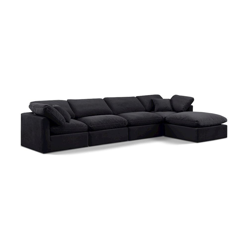 Indulge Black Velvet Modular Sectional