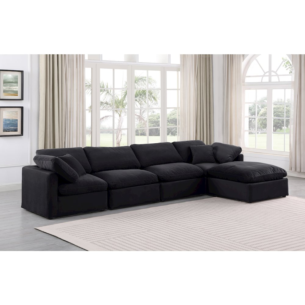 Indulge Black Velvet Modular Sectional