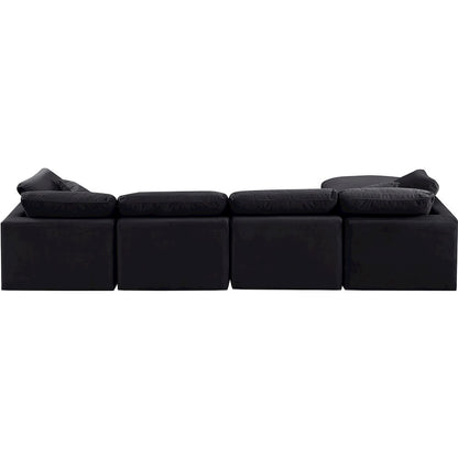Indulge Black Velvet Modular Sectional
