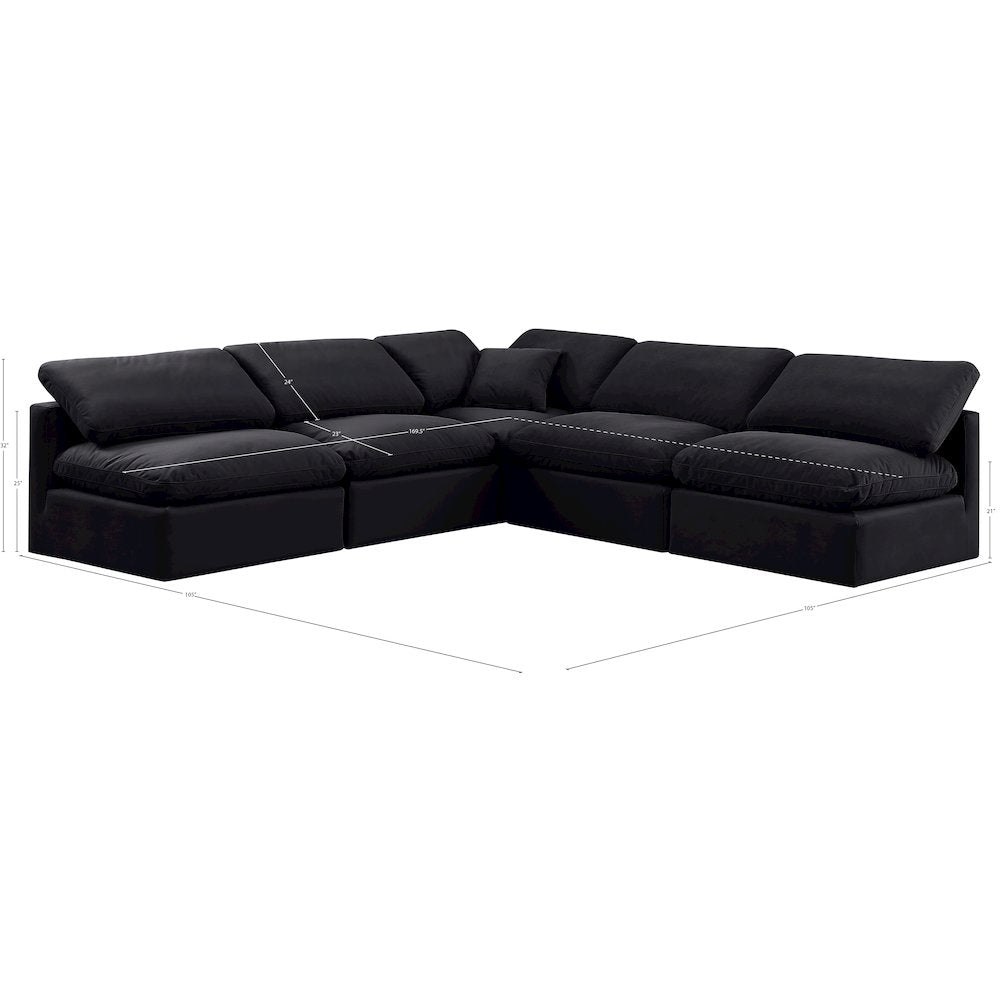 Indulge Black Velvet Modular Sectional