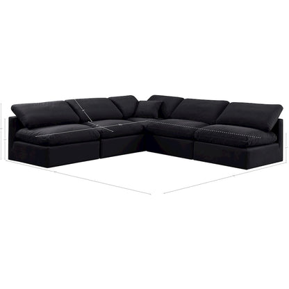 Indulge Black Velvet Modular Sectional