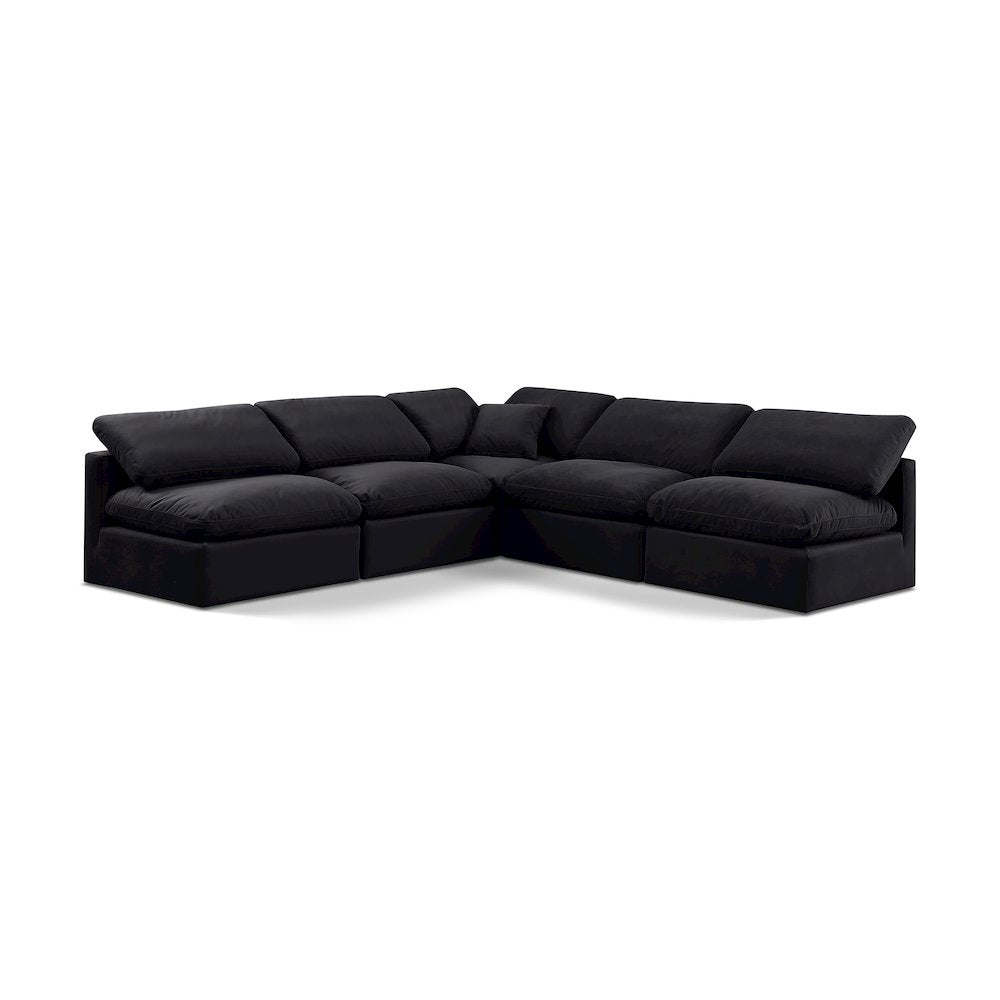 Indulge Black Velvet Modular Sectional