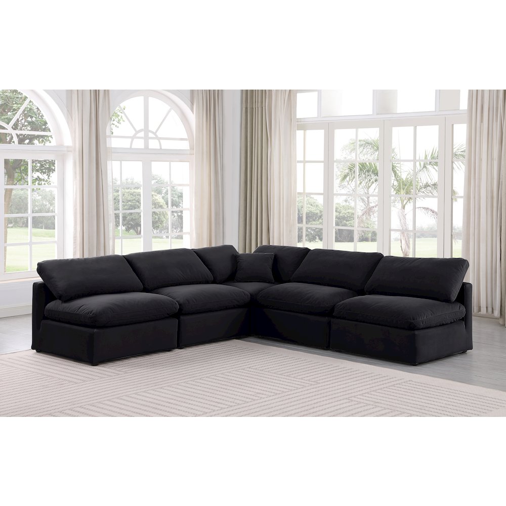 Indulge Black Velvet Modular Sectional