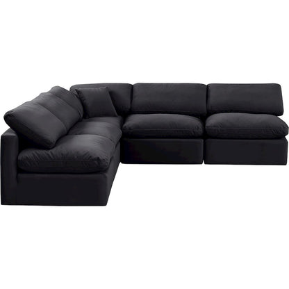 Indulge Black Velvet Modular Sectional
