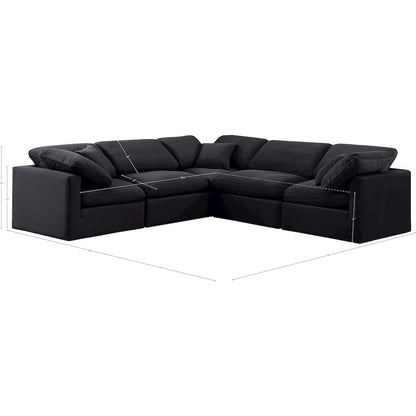 Indulge Black Velvet Modular Sectional