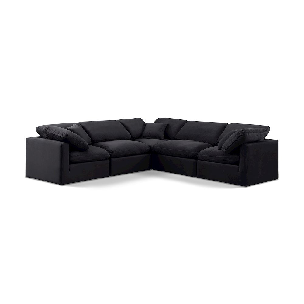 Indulge Black Velvet Modular Sectional
