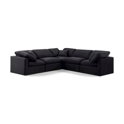 Indulge Black Velvet Modular Sectional