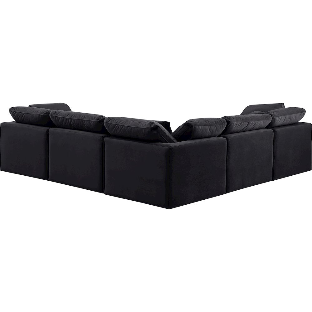 Indulge Black Velvet Modular Sectional