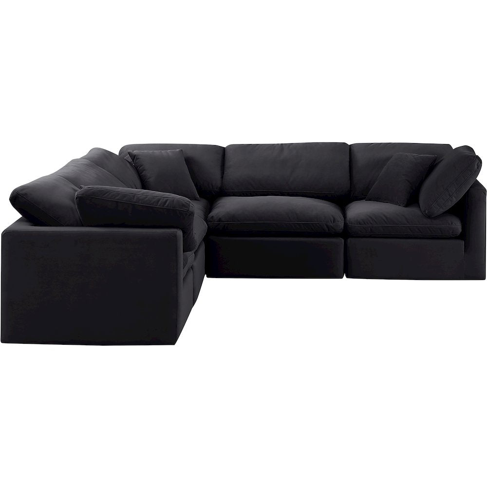 Indulge Black Velvet Modular Sectional