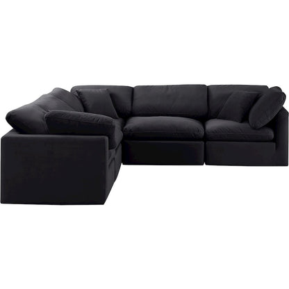 Indulge Black Velvet Modular Sectional
