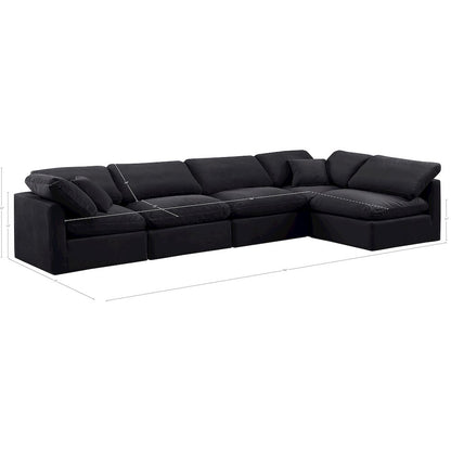 Indulge Black Velvet Modular Sectional