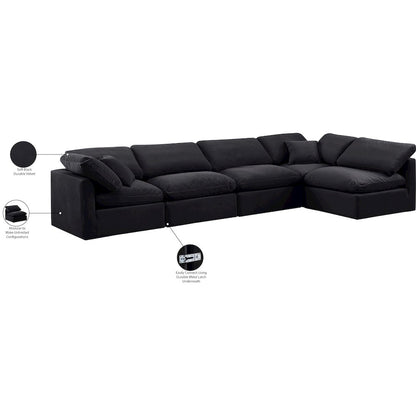 Indulge Black Velvet Modular Sectional