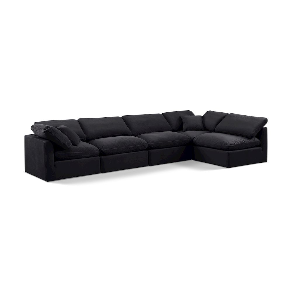 Indulge Black Velvet Modular Sectional