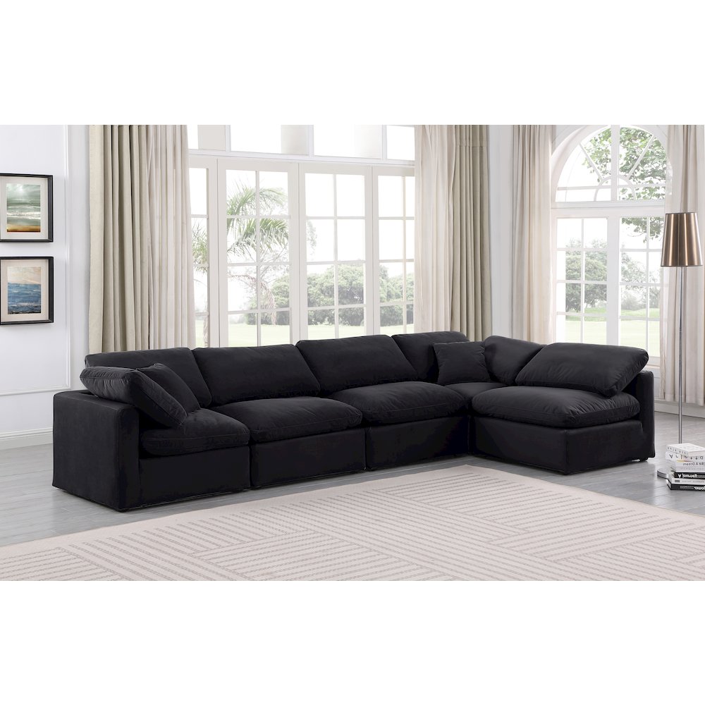 Indulge Black Velvet Modular Sectional