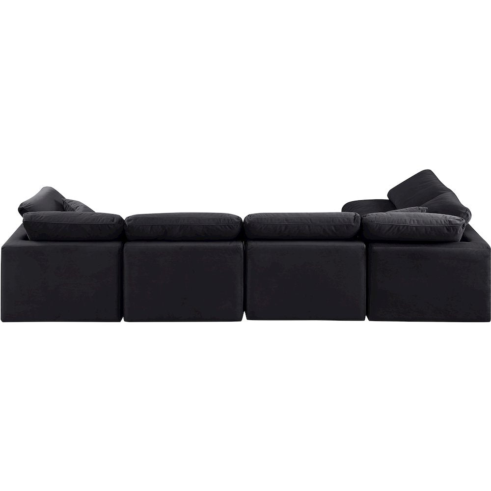 Indulge Black Velvet Modular Sectional