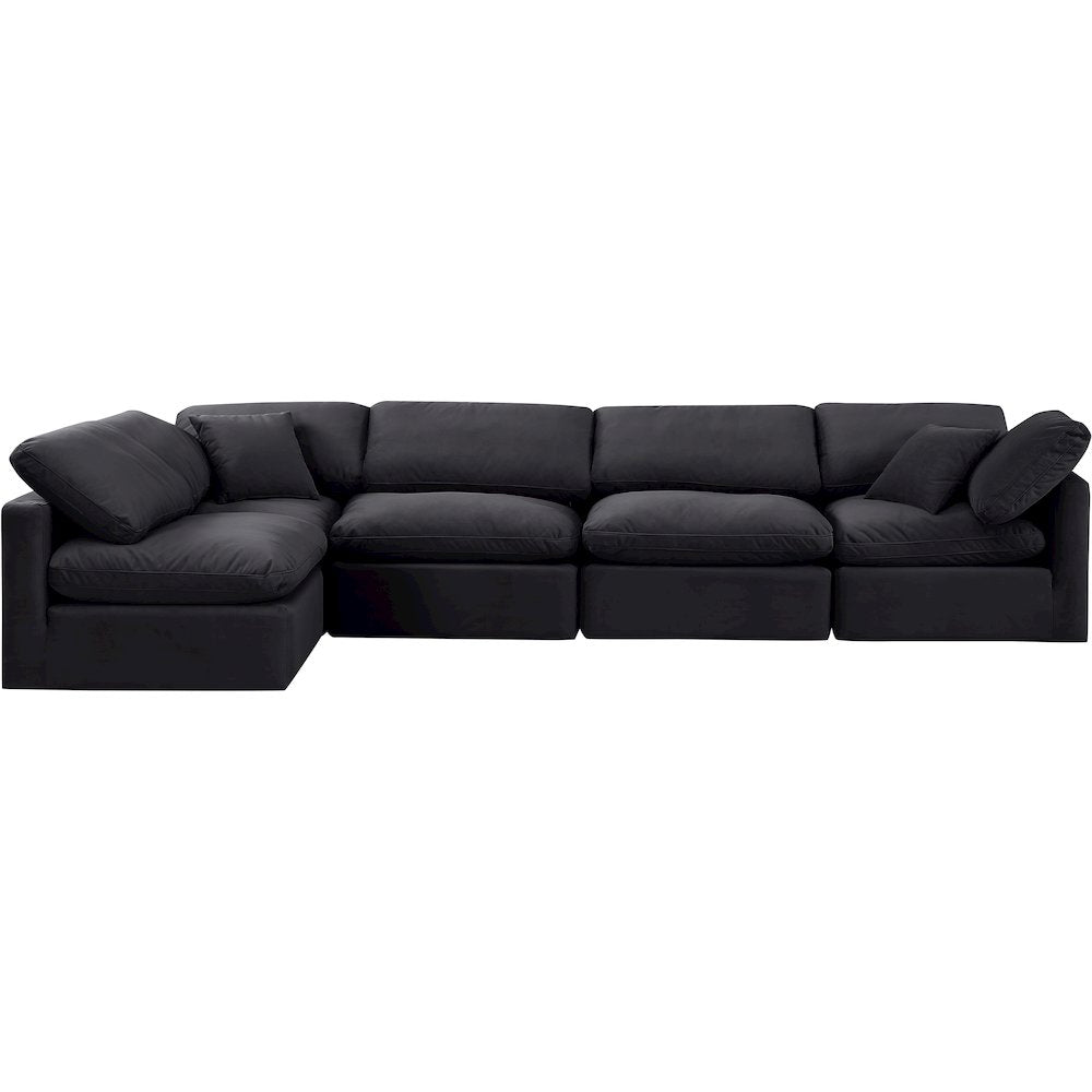 Indulge Black Velvet Modular Sectional