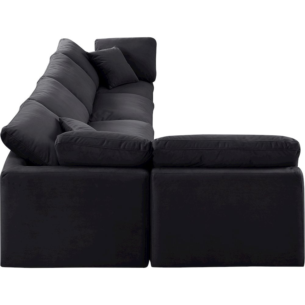 Indulge Black Velvet Modular Sectional