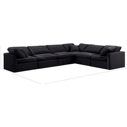 Indulge Black Velvet Modular Sectional